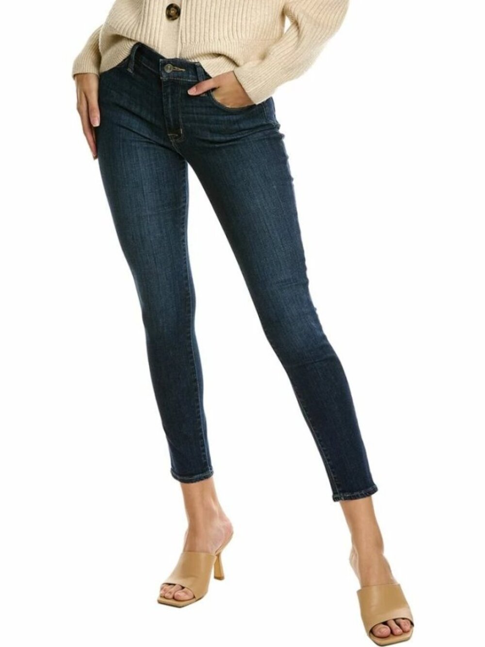 Hudson Natalie Mid-Rise Super Skinny Ankle Jean Size 25 Blue Wash